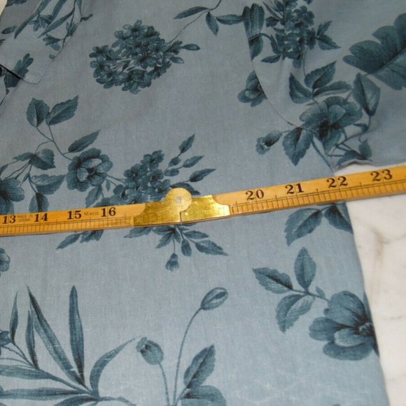 Womens~Cotton Studio~ Blue flower~long sleeve shir - Picture 8 of 10